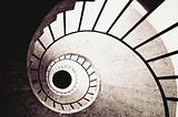 a staircase cycling down.